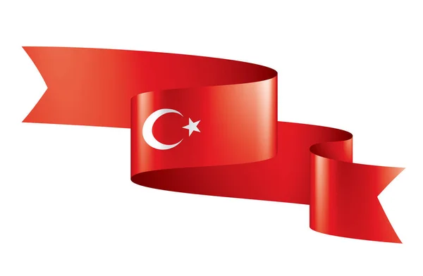 Vlag van Turkije, vectorillustratie op een witte achtergrond — Stockvector