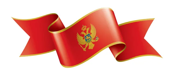 Montenegro flagga, vektor illustration på en vit bakgrund — Stock vektor