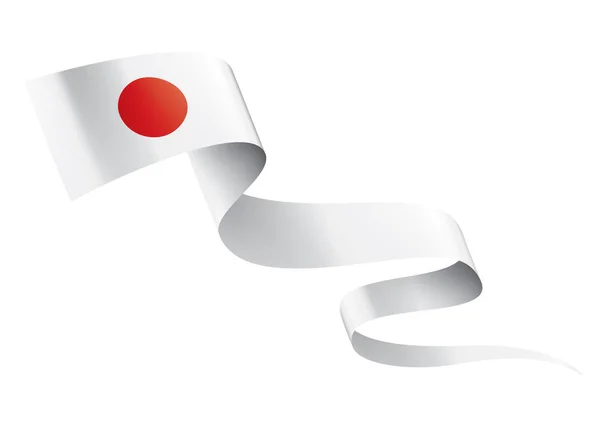 日本の国旗白い背景のベクトルイラスト — ストックベクタ