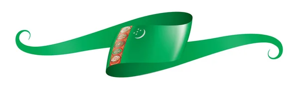 Флаг Туркменистана, векторная иллюстрация на белом фоне — стоковый вектор