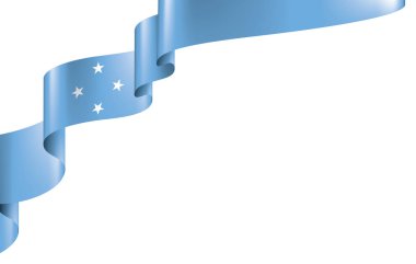 Federe devletler Mikronezya bayrak, beyaz bir arka plan üzerinde vektör çizim
