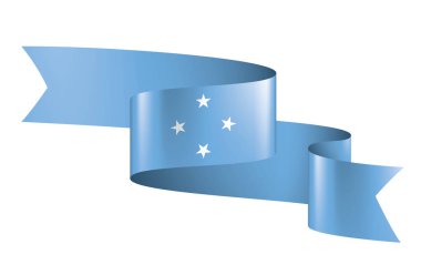 Federe devletler Mikronezya bayrak, beyaz bir arka plan üzerinde vektör çizim