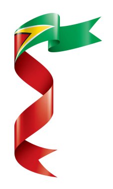 Guyana bayrağı, beyaz arkaplanda vektör illüstrasyonu