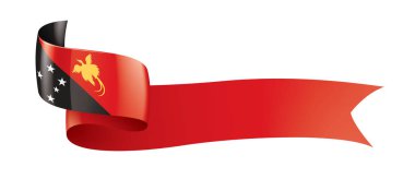 Papua Yeni Gine bayrağı, beyaz arkaplanda vektör illüstrasyonu