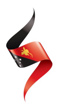 Papua Yeni Gine bayrağı, beyaz arkaplanda vektör illüstrasyonu