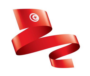 Tunus bayrağı, beyaz bir arka plan üzerinde vektör çizim