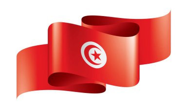 Tunus bayrağı, beyaz bir arka plan üzerinde vektör çizim