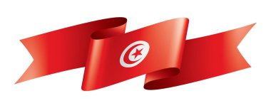 Tunus bayrağı, beyaz bir arka plan üzerinde vektör çizim