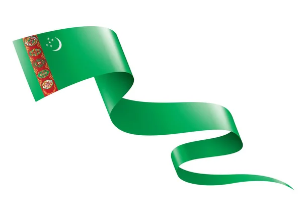 Türkmenistan bayrağı, beyaz bir arka plan üzerinde vektör çizim — Stok Vektör