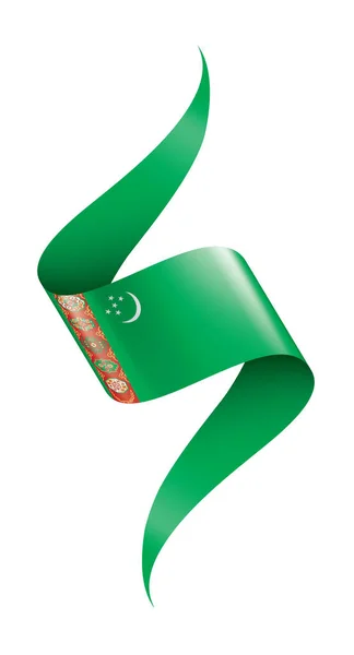 トルクメニスタンの旗は、白の背景にベクトル画像 — ストックベクタ