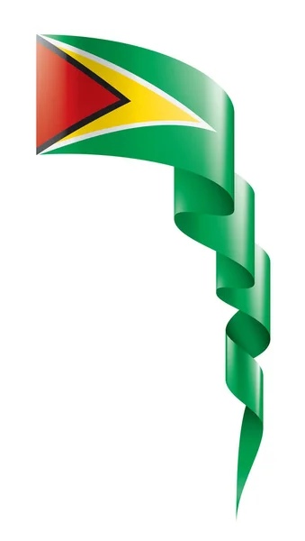 圭亚那国旗，白色背景上的矢量插图 — 图库矢量图片