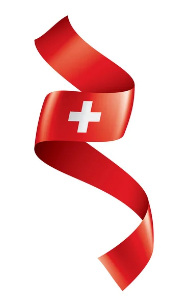 Zwitserland vlag, vector illustratie op een witte achtergrond — Stockvector