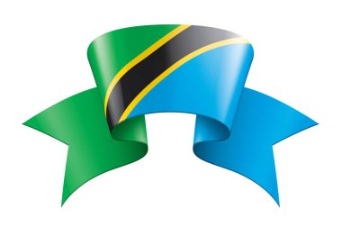 Tanzanya bayrak, beyaz bir arka plan üzerinde vektör çizim