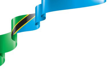 Tanzanya bayrak, beyaz bir arka plan üzerinde vektör çizim