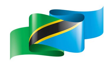 Tanzanya bayrak, beyaz bir arka plan üzerinde vektör çizim