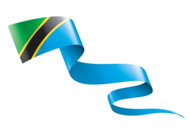 Tanzanya bayrak, beyaz bir arka plan üzerinde vektör çizim