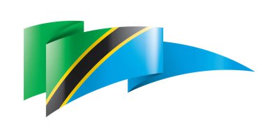 Tanzanya bayrak, beyaz bir arka plan üzerinde vektör çizim