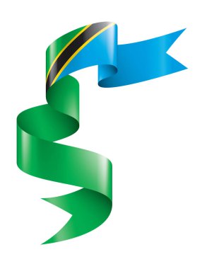 Tanzanya bayrak, beyaz bir arka plan üzerinde vektör çizim