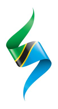 Tanzanya bayrak, beyaz bir arka plan üzerinde vektör çizim