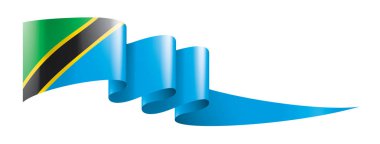 Tanzanya bayrak, beyaz bir arka plan üzerinde vektör çizim