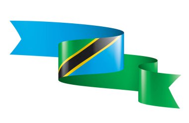 Tanzanya bayrak, beyaz bir arka plan üzerinde vektör çizim