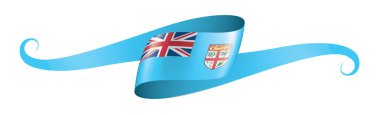 Fiji bayrak, beyaz bir arka plan üzerinde vektör çizim
