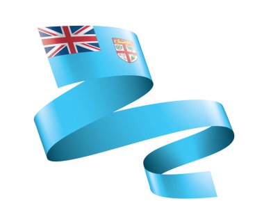 Fiji bayrak, beyaz bir arka plan üzerinde vektör çizim