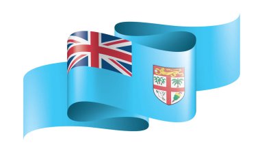 Fiji bayrak, beyaz bir arka plan üzerinde vektör çizim
