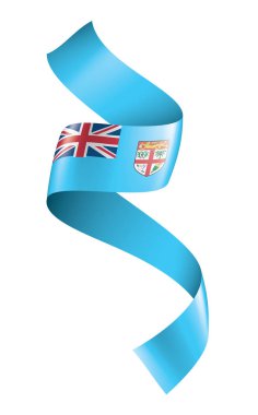 Fiji bayrak, beyaz bir arka plan üzerinde vektör çizim