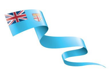 Fiji bayrak, beyaz bir arka plan üzerinde vektör çizim