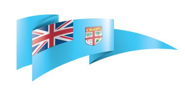 Fiji bayrak, beyaz bir arka plan üzerinde vektör çizim