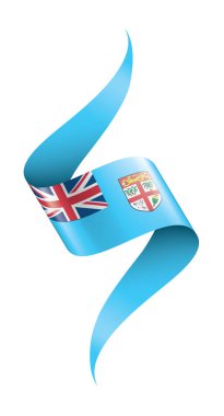 Fiji bayrak, beyaz bir arka plan üzerinde vektör çizim