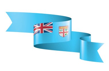 Fiji bayrak, beyaz bir arka plan üzerinde vektör çizim
