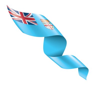 Fiji bayrak, beyaz bir arka plan üzerinde vektör çizim