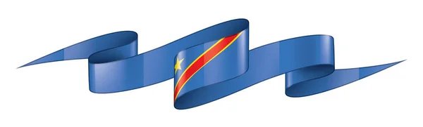 Bandera de la República Democrática del Congo, ilustración vectorial sobre fondo blanco — Vector de stock
