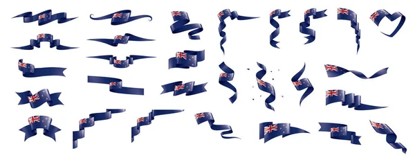 Új-zélandi zászló, vektor illusztráció fehér alapon — Stock Vector