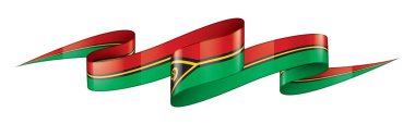 Vanuatu bayrağı, beyaz arkaplanda vektör çizimi