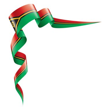 Vanuatu bayrağı, beyaz arkaplanda vektör çizimi