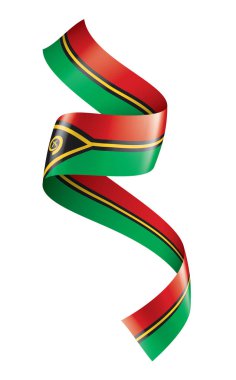 Vanuatu bayrağı, beyaz arkaplanda vektör çizimi