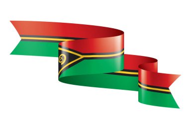 Vanuatu bayrağı, beyaz arkaplanda vektör çizimi