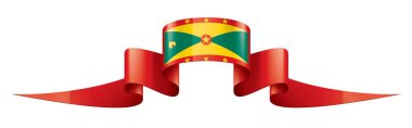 Grenada bayrağı, beyaz bir arka plan üzerinde vektör çizim