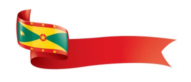 Grenada bayrağı, beyaz bir arka plan üzerinde vektör çizim