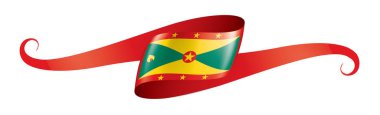 Grenada bayrağı, beyaz bir arka plan üzerinde vektör çizim