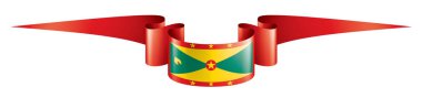 Grenada bayrağı, beyaz bir arka plan üzerinde vektör çizim