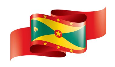 Grenada bayrağı, beyaz bir arka plan üzerinde vektör çizim