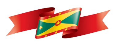 Grenada bayrağı, beyaz bir arka plan üzerinde vektör çizim