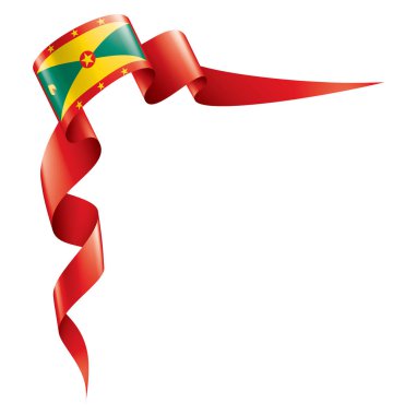 Grenada bayrağı, beyaz bir arka plan üzerinde vektör çizim