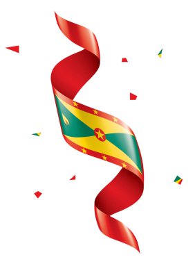 Grenada bayrağı, beyaz bir arka plan üzerinde vektör çizim