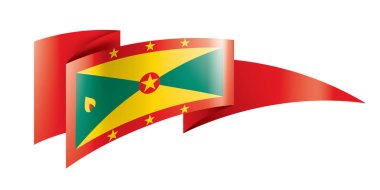 Grenada bayrağı, beyaz bir arka plan üzerinde vektör çizim