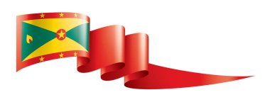 Grenada bayrağı, beyaz bir arka plan üzerinde vektör çizim